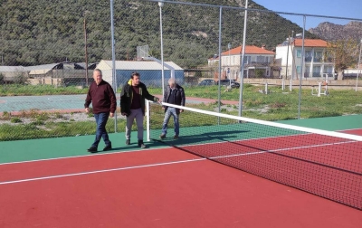 Επίσκεψη Σκαντζού - Λυσίκατου στο γήπεδο αντισφαίρισης στο Λεωνίδιο