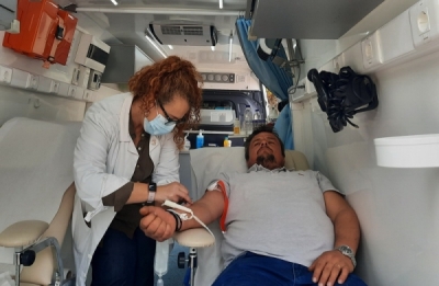Εθελοντική αιμοδοσία για τους τραυματίες των Τεμπών στην Κεντρική Πλατεία του Πύργου