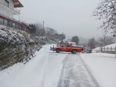 Ο χιονιάς επισκέφθηκε τα χωριά της Μεγαλόπολης (vid)